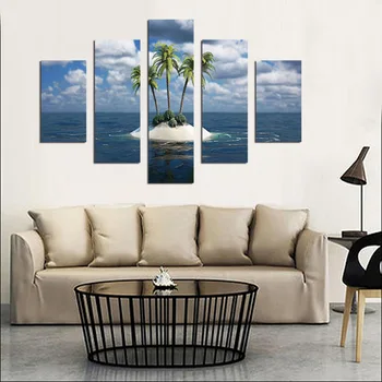 

FIVE PC NO FRAME Beach and sea Oil Painting Printed Oil Painting On Canvas Oil Painting for Home Decor Wall Decor