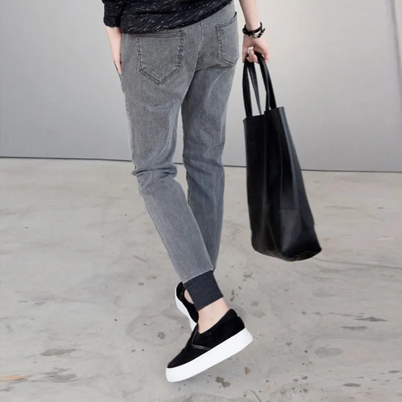 Plus Size 5XL Jeans Woman Autumn Winter Denim Harem Pants Casual Trousers Elastic Waist Women Jeans Big Pocket Jeans Femme C2513