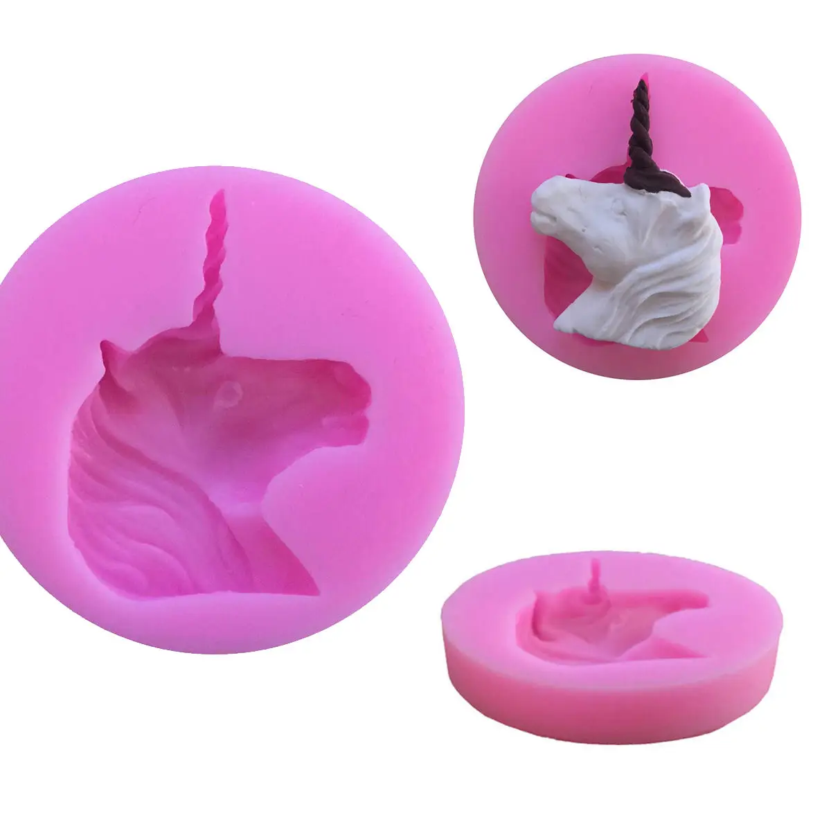 JX-LCLYL 3D Unicorn Silicone Mold Chocolate Fondant Cake Cupcake Baking Decor DIY Mould