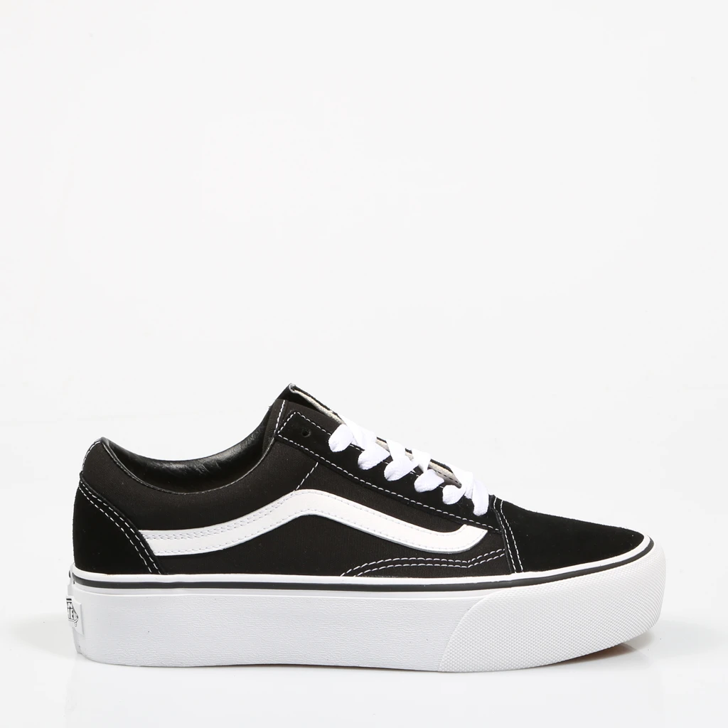 VANS ZAPATILLAS OLD SKOOL PLAT.NEGRO VNOA3B3UY28 Negro Piel Mujer Black SNEAKERS Woman Shoes Casual 65931|Zapatos planos mujer| AliExpress