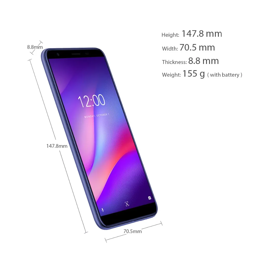 Vernee M3 5.5'' Full Screen Smartphone 3GB 32GB Quad-core Cellphone Android 8.1 3300mAh Face ID Fingerprint 4G LTE mobile phone