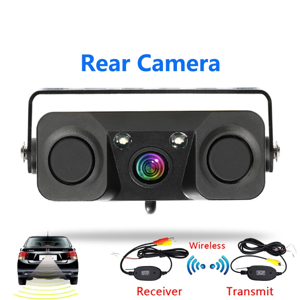 

Car rear view camera Night vision LED light High definition Rearview Vehicle Camera Add Reversing Radar sensor detector camera