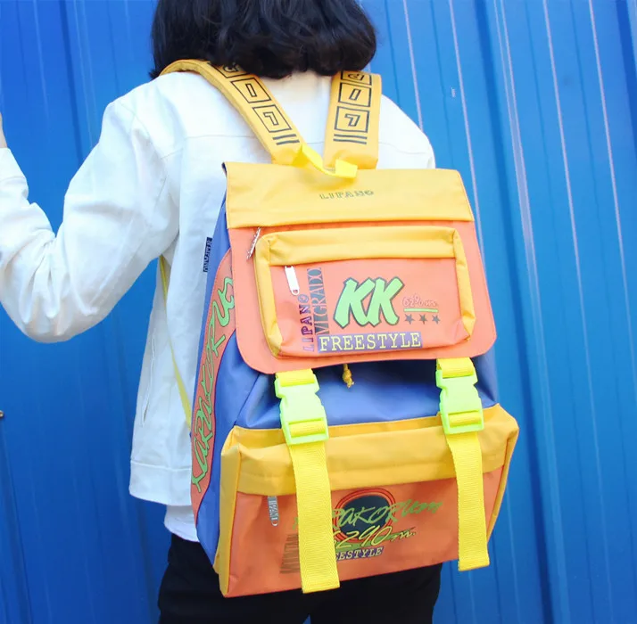 Mochilas Mujer 2018 Ретро нейлоновые мягкие рюкзаки на молнии и застежке рюкзак с принтом
