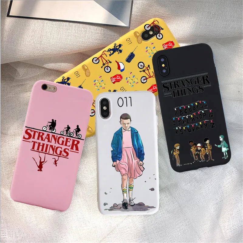 

Stranger Things Christmas Lights Case For iphone 7 6S 8 Plus X 5S SE Soft Matte rainbow silicone Phone Cases Back Funda Cover