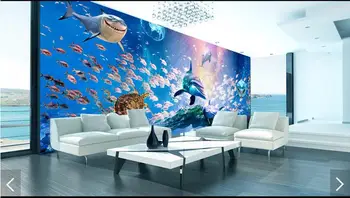

3d photo wallpaper custom 3d wall murals wallpaper The bottom of the sea fish figure wall paper for living room decoration