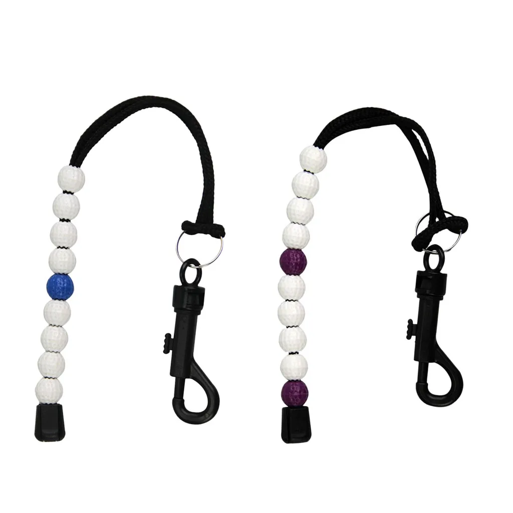 2 Pieces Portable Golf Stroke Bead Score Counter Counting Tool Bracelet Golf Bag Tag Accessories