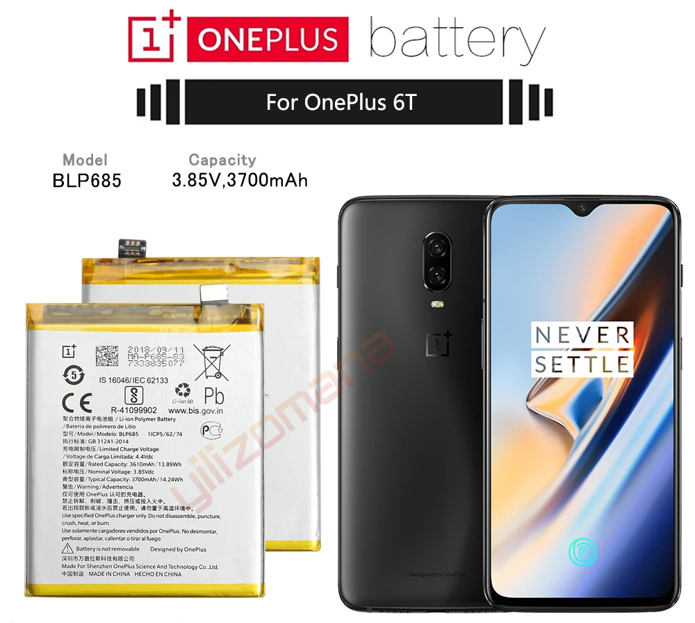 ONE PLUS аккумулятор для телефона BLP685 3610/3700mAh для OnePlus 6T A6010 Высокое качество Замена литий-ионных батарей Бесплатные инструменты