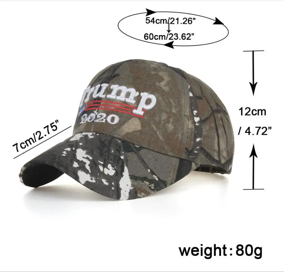 Donald Trump 2020 Camouflage Cap Hat Embroidered USA Flag Keep America Great Siy