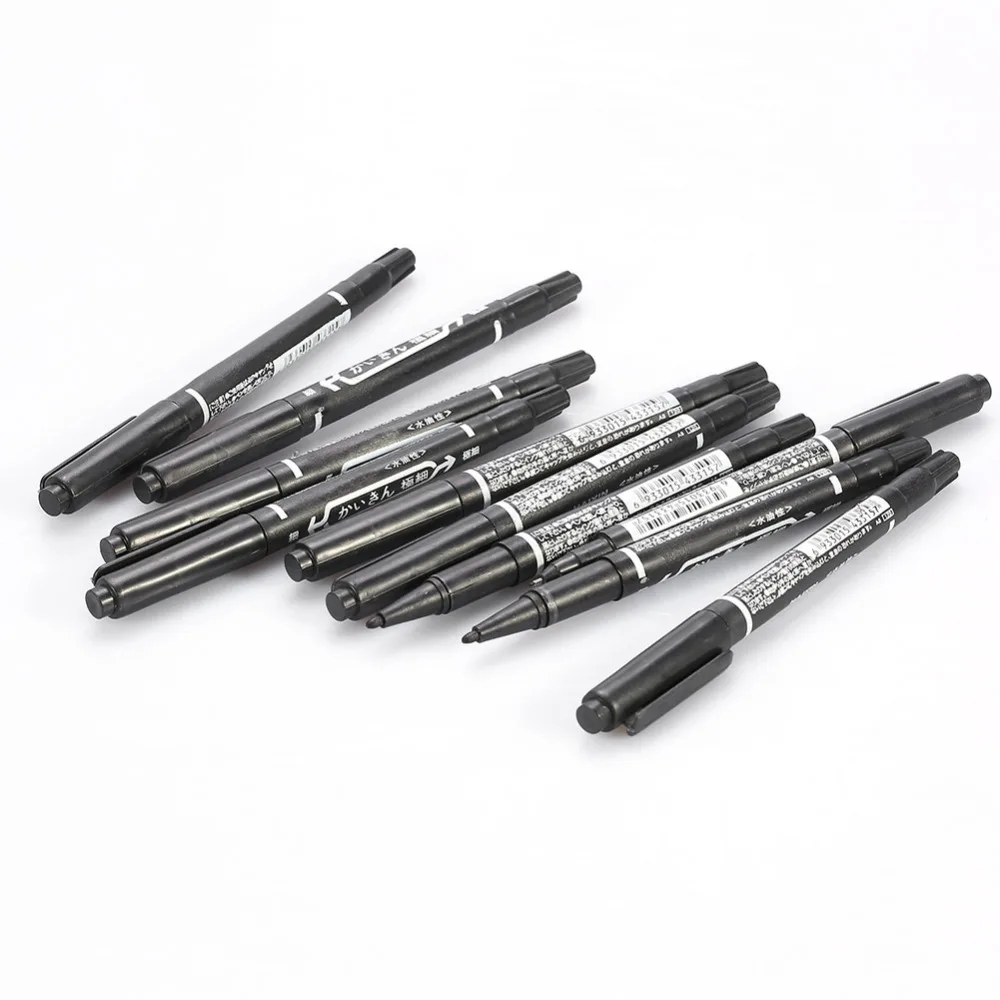 Aliexpress Buy 10PCs Set Black Tattoo Marker Pen Dual Tip Skin 