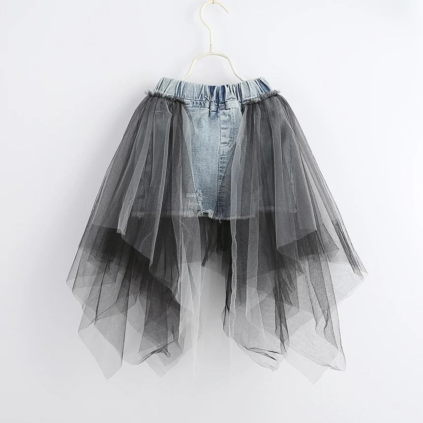 

Toddler Girl Summer Denim Skirt Kids Fashion Wholesale Lots Bulk Fashion Clothes Little Girl Casual Asymmetrical Tulle Skirt