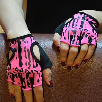Супер брендовые перчатки для тренажерного зала, бодибилдинга, фитнеса, женские розовые с леопардовым принтом, Dumbebell, тяжелая атлетика, перчатки для кроссфита, велосипедные перчатки, luva - Цвет: Pink