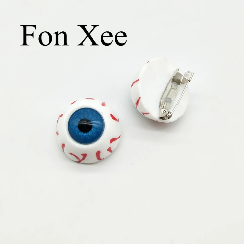 Fon Xee зеленый синий Eyeball булавки и броши для мужчин и женщин Готический ювелирные изделия Воротник Аксессуары для свитера ED03