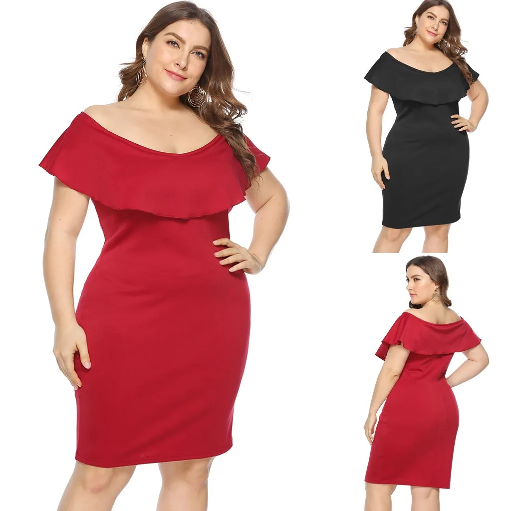 

Vestidos 2019 Women's Dresses Spring Summer Dress Women Plus Size Sexy Cold Shoulder Dress Solid Ruffle Pleated Mini Dress