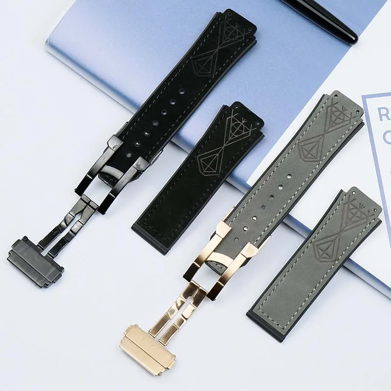 Ремешок для мужских часов Hublot водонепроницаемый складной ремешок с защитой от