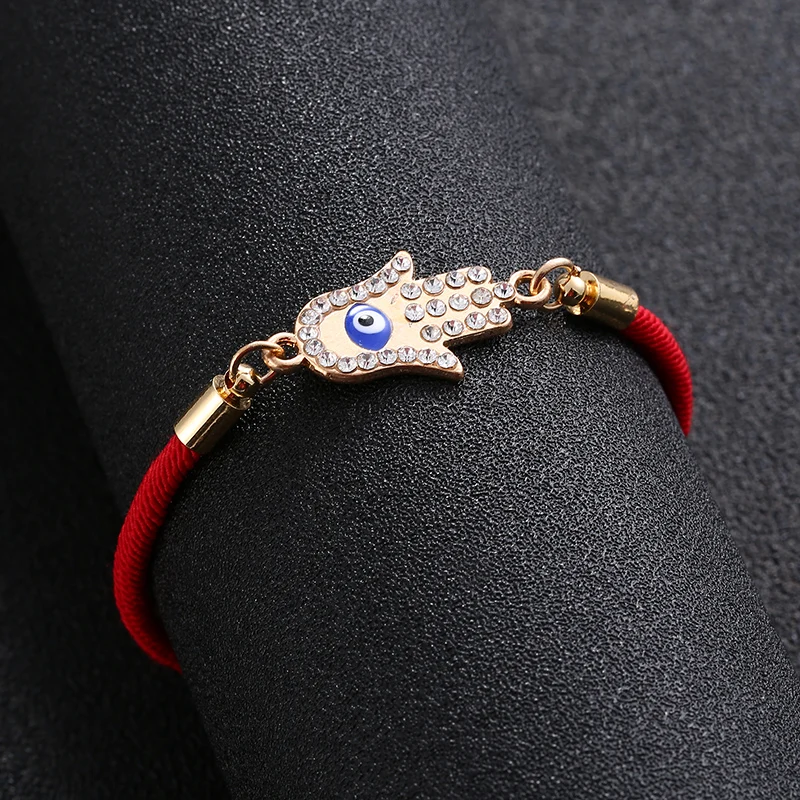 

Fatima Hand Evil Eye Braided Bracelets&Bangles for Women Child Adjustable Lucky eye Rope Chain Anklets Handmade Jewelry