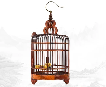 

Laos Rosewood birdcase with scroll grass pattern Classical Birdcage Boutique Outdoor handmade vintage gradening bird cage mew