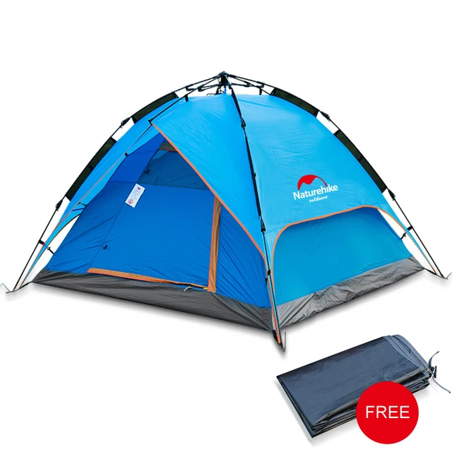 Cheap Naturehike Camping Fishing Tent Outdoor 3 - 4 Double Layer Quick Automatic Opening Tent Waterproof Tent Hiking Traveling