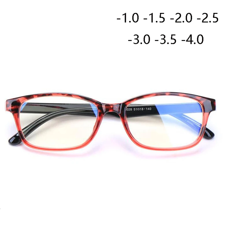 

TR90 Square Finished Myopia Glasses Women Men Short-sight Eye Glasses Red Frame Myopia Eyewear -1.0 -1.5 -2.0 -2.5 -3 -3.5 -4.0