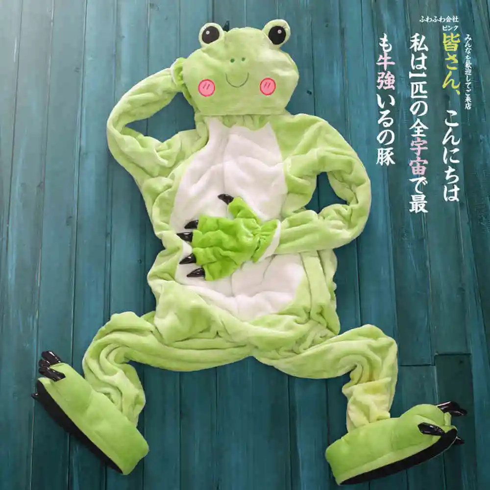 Primark Frog Adult Funny Animal Onesies Footed Pajamas,adult plus size