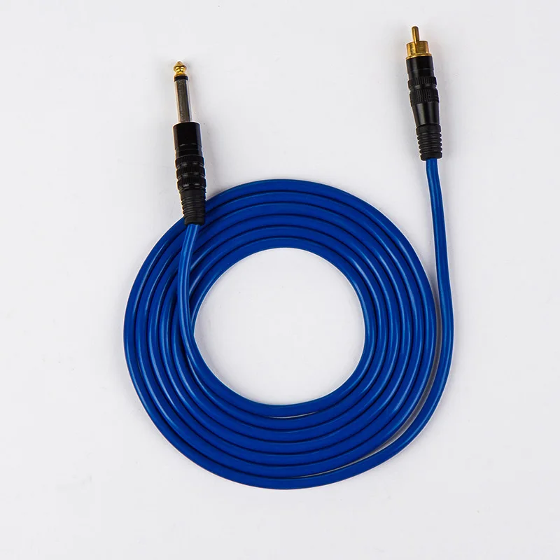 Blue Шнур для татуировочной машинки-RCA резиновый силиконовый 2,4 метров шнур для татуировки ножная машина с педальным приводом переключатель питания - Цвет: Blue
