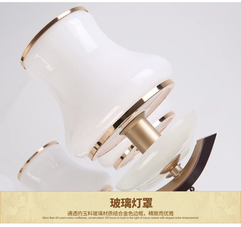 Туда светодиодный люстра Европейский кованая люстра Гостиная Спальня матовый Стекло нефритовый кристалльный люстра E14 110 V 220 V