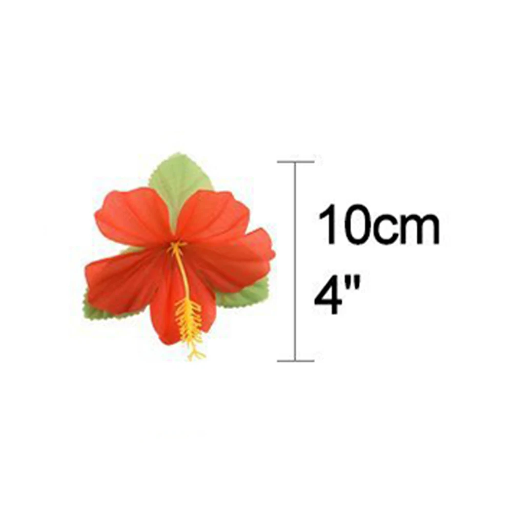 24pcs Hibiscus Flowers Hawaii Party Summer Party Diy Decorations Artificial Flowers Hula Girls Favor Hair Decoration Flower