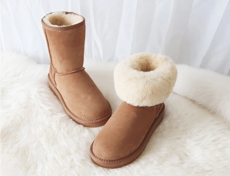 G& Zaco/роскошные женские сапожки «овечки»; обувь из натуральной овечьей кожи; зимние сапоги; кожаная шерстяная обувь; классические женские зимние замшевые ботинки на меху