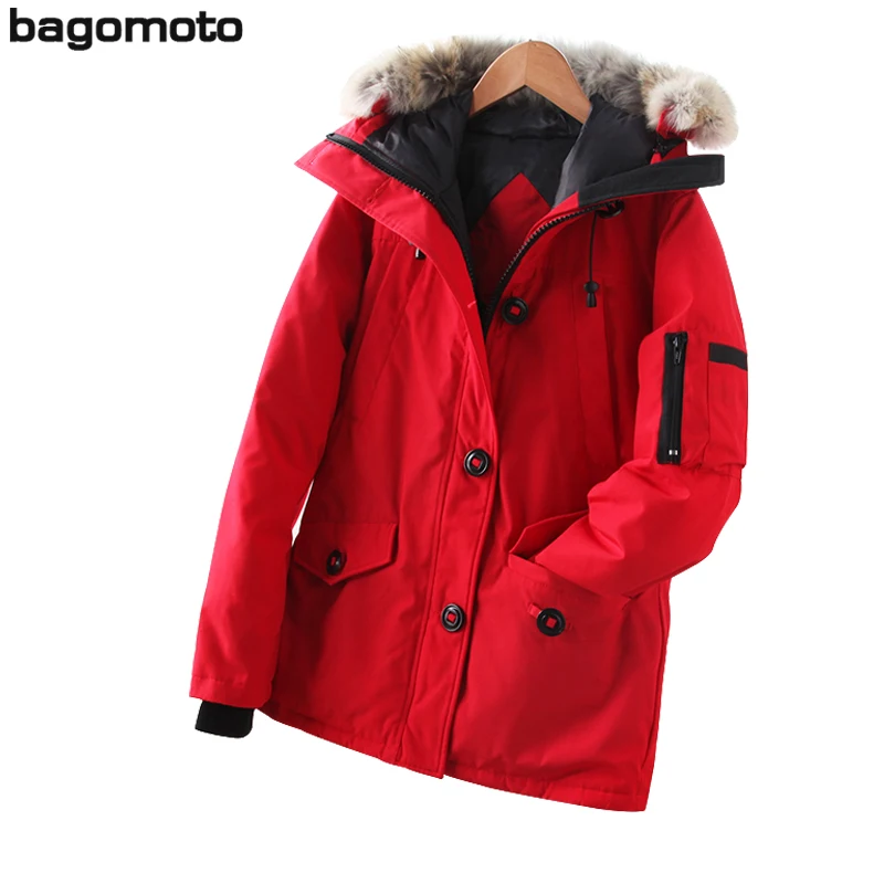 Женский пуховик с капюшоном Bagomoto Теплая стеганая парка для отдыха зима 2019|Парки| |