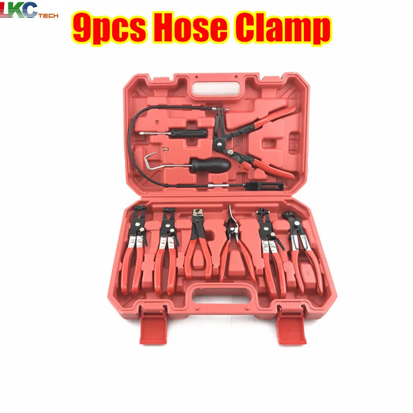 9pcs Hose Clamp Plier Set Cooling System Hose Clamp Auto Hand Tool Set Hose Clamp Plier Flexible