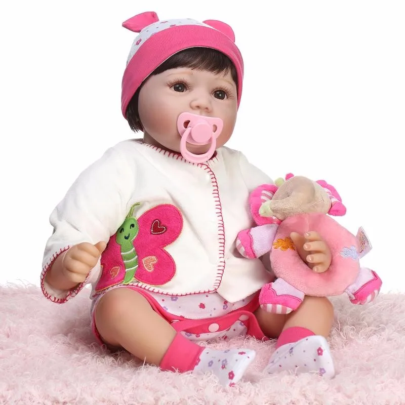 22 "милая девушка куклы-младенцы Reborn с mangetic Соски слон Погремушка кукла аксессуары подарок детям игрушки Brinquedos