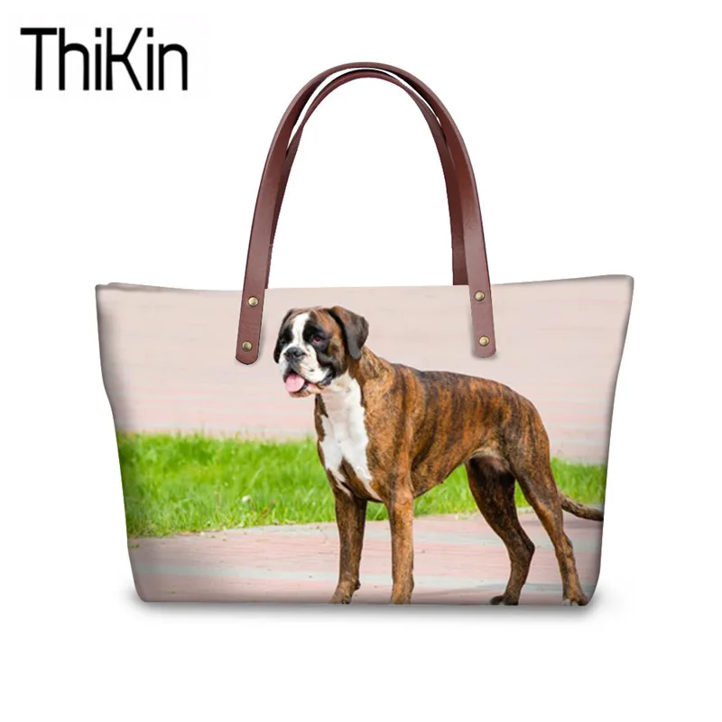 THIKIN боксер собака сумка с принтом женская большая емкость плечо сумка-тоут сумки для путешествий Женские повседневные Топ-ручка сумка женская Bolsa - Цвет: YQ2985AL