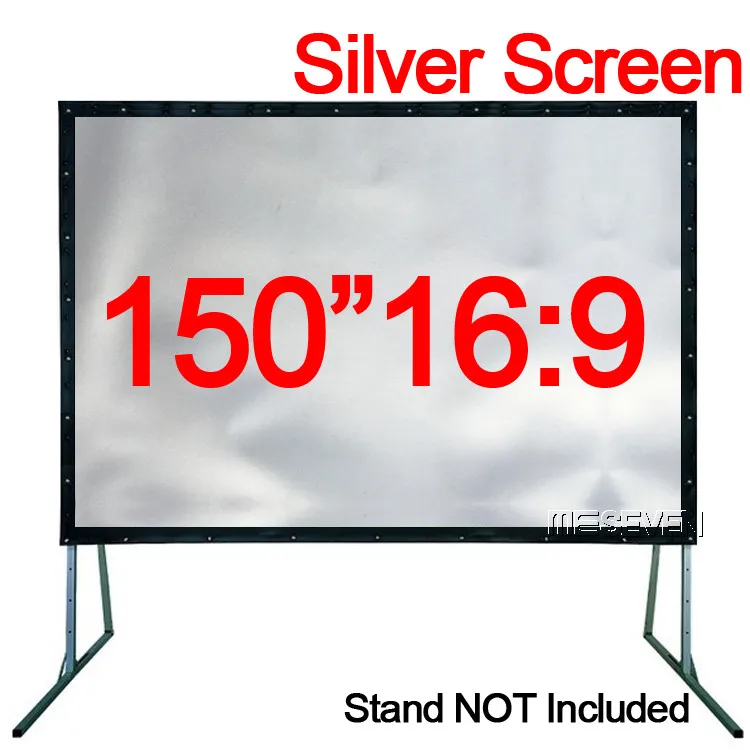 150 дюймов 16:9 складной ПВХ Серебряный передний проекционный экран большой фильм занавес пленка для 3D HD DLP домашнего кинотеатра проекторы