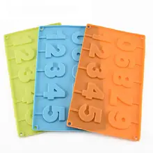 Цифры леденец плесень силиконовые формы шоколада с палочками 0~ 9 инструменты для украшения тортов из мастики льда решетки