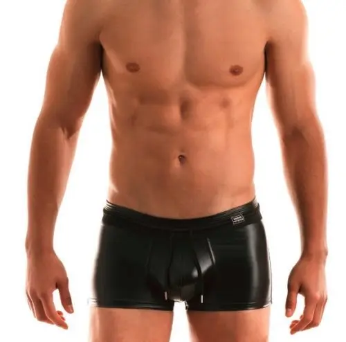 

Latex 100% Rubber Men Black Boxer Shorts Handsome Underwear 0.4mm Size XXS-XXL