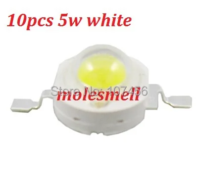 10 шт. 5 Вт higer Мощность LED чистый белый 240-280lm лампы 5 Вт высокое Мощность белый светодиод шарик