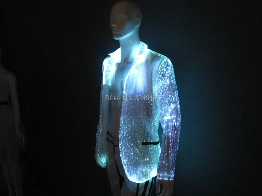 Luminous Fiber Optic Led Men's coat illuminated men's jackets blazer