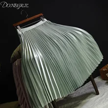 Весенние женские длинные юбки модные брендовые трапециевидные женские плиссированные юбки с высокой талией женские миди юбки Faldas Mujer Saias