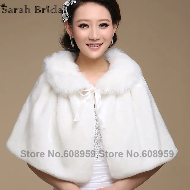 Wedding Jacket Wrap Shawl Cloak Cape Bridal Bolero Winter Wedding Jacket Wrap Shawl Cloak Cape Bridal Bolero Winter Wraps Coat Stole Faux Fur Fabric