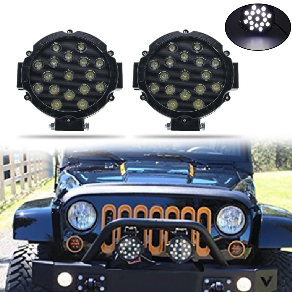 

6.3 inch 51W Black/Red Led Light Bar 6000K Spot Offroad LED Work Light for Jeep Off-road Vehicles 4x4 Atvs Utvs