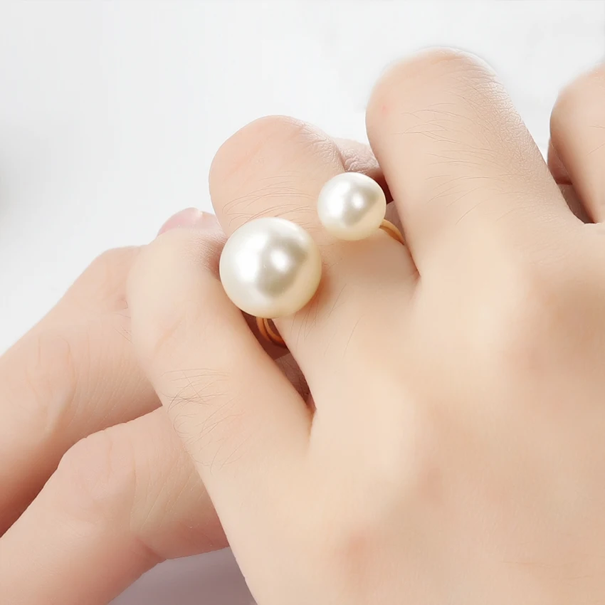

1PC Hot Selling Imitation Pearl Rings Accessories Size Adjustable Open Ring for Women Girl Fashion Jewelry Gifts