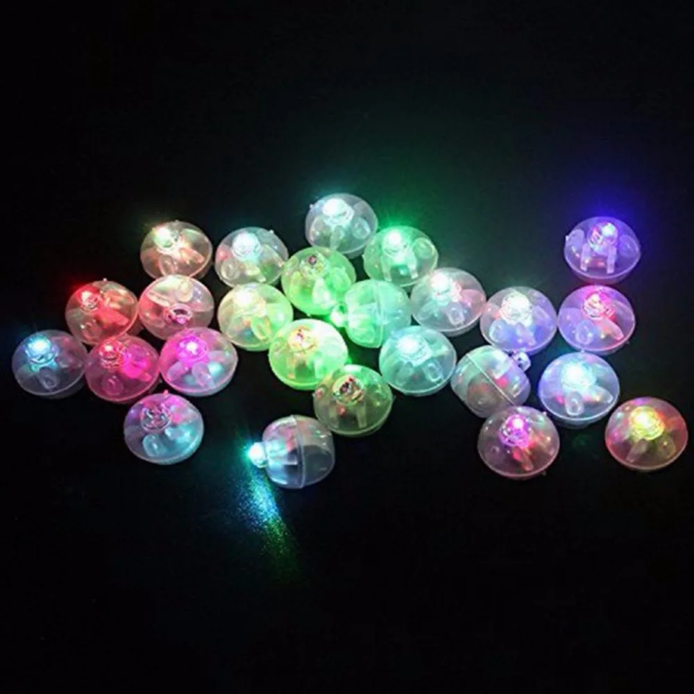 50 шт., светодиодный мини-шар, светящиеся шары для моделирования, маленькие свадебные украшения, мигающие огни