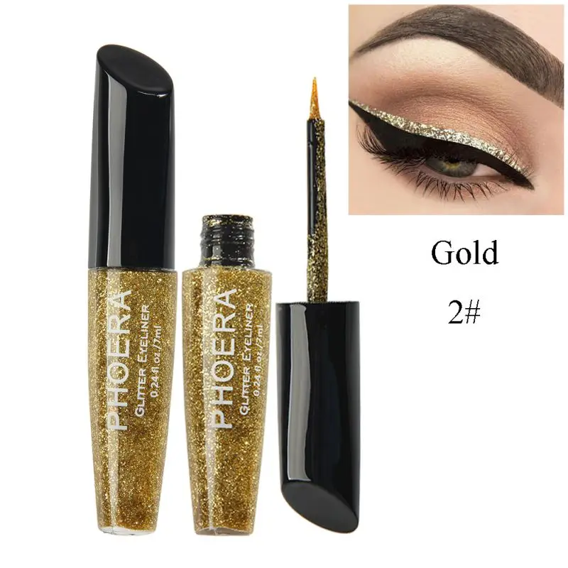 10 Color Glitter Liquid Eyeliner Professional Makeup Waterproof Long
