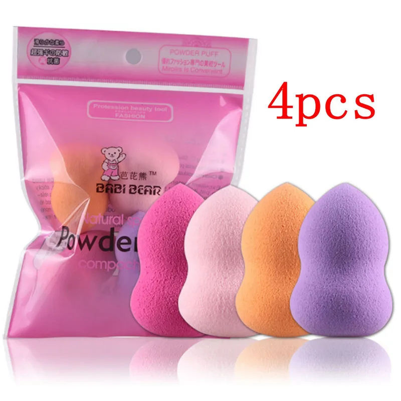 

4pcs Makeup Sponge Latex Sponge Foundation Cosmetic Puff Smooth Wet or Dry Powder Puff Makeup Puff Set Beauty Kit