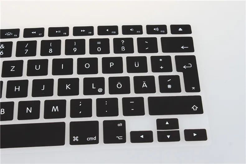 Немецкий Силиконовый водонепроницаемый протектор клавиатуры тип кожи Apple MacBook Pro retina 13 15 17 Air 13 Клавиатура пленка