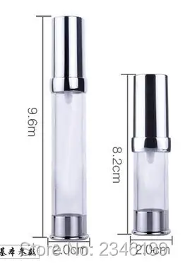 10 мл безвоздушного бутылка, электрохимический Алюминий яркое серебро Цвет косметический лосьон для бутылки, образец упаковочная коробка
