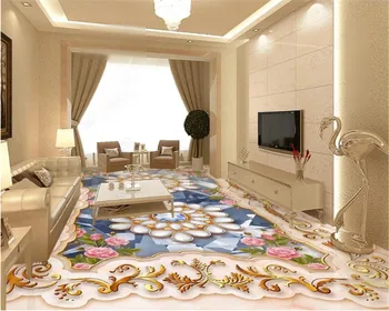 

beibehang custom European three-dimensional soft package mosaic tile diamond pattern jade mosaic 3D floor PVC floor painting