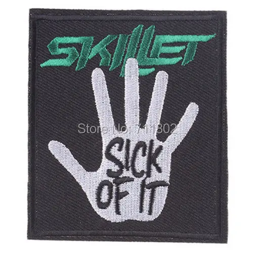 SKILLET SICK OF IT iron on patches band patch Металлическая Вышивка тканевая музыка team Patch Байкерская