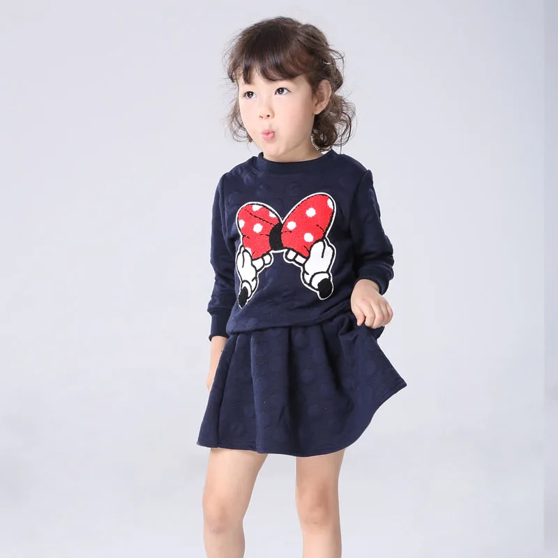 

Cartoon Minnie Baby Girls Winter Clothing Sets Long Sleeve Coat + Skirts 2 pieces Autumn Winter 3t Girl Clothes