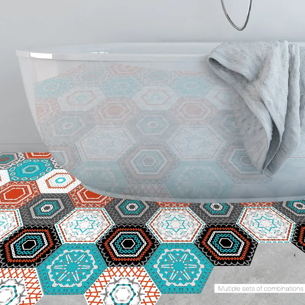 Funlife водонепроницаемые напольные наклейки s для ванной комнаты, красочные стильные декоративные плитки наклейки, Нескользящие клейкие напольные наклейки