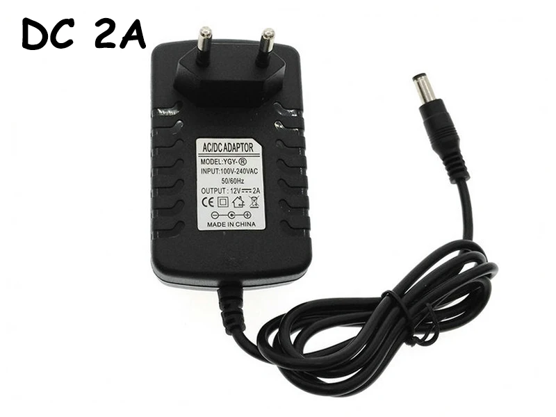 

12V 2A 12V adapter AC 100V-240V Converter Adapter DC 12V 2A Power Supply EU Plug 5.5mm for LED light CCTV